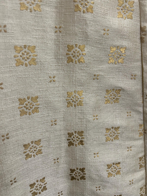 Upcycled Sari Gold and Cream Short Shift Dress S