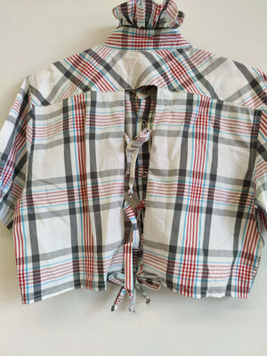 Upcycled Checked Short Sleeve Shirt M