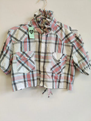 Upcycled Checked Short Sleeve Shirt M