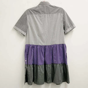 Upcycled Black Stripe Shirt Dress S/M