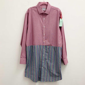 Upcycled Burgundy Check Long Shirt L/XL