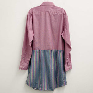 Upcycled Burgundy Check Long Shirt L/XL
