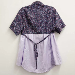 Upcycled Blue Floral Shirt Tunic M/L