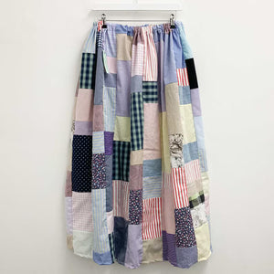 Upcycled Patchwork Maxi Skirt M