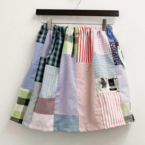 Upcycled Patchwork Short Skirt M