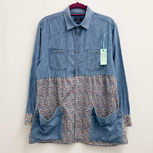 Upcycled Blue Chambray Shirt Tunic M/L