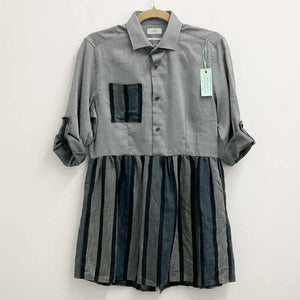 Upcycled Grey Chambray Shirt Tunic S/M