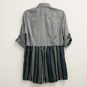 Upcycled Grey Chambray Shirt Tunic S/M