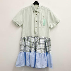 Upcycled Mint Green Shirt Tunic S