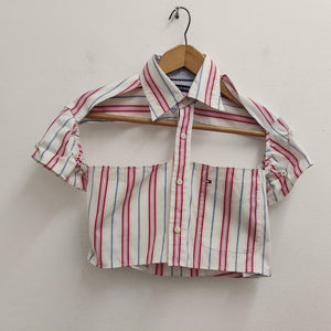 Upcycled Tommy Hilfiger Cut Out Shirt S/M