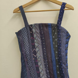 Upcycled Blue Tie Dress M