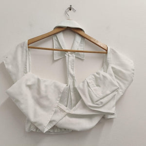 Upcycled Pale Green Men's Cut Out Shirt M