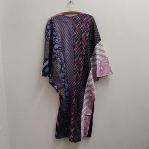 Upcycled Silk Tie Long Kimono One Size