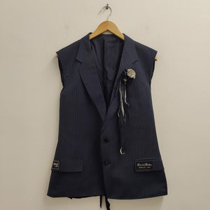 Upcycled Gender Neutral Sleeveless Jacket and Long Skirt L