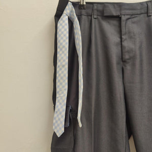 Upcycled Suit Trouser Shorts with Cargo Pockets 36"