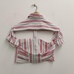 Upcycled Tommy Hilfiger Cut Out Shirt S/M