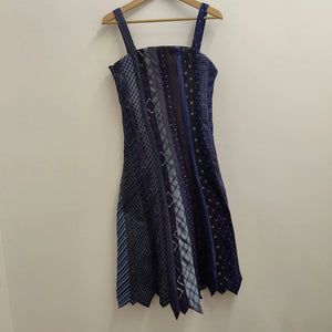 Upcycled Blue Tie Dress M