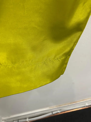 Upcycled Sari Chartreuse Wide Leg Trousers S