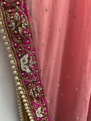 Upcycled Sari Pink Embellished Kimono One Size
