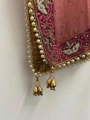 Upcycled Sari Pink Embellished Kimono One Size