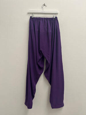 Upcycled Sari Purple Cuffed Balloon Trousers S