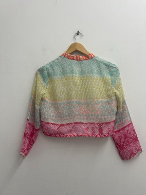 Upcycled Sari Pink Lightweight Jacket S