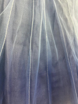 Upcycled Sari Blue Ombre Short Net Skirt S/M