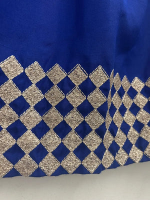 Upcycled Sari Cobalt Blue Short Skirt M/L