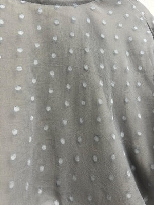 Upcycled Sari Grey Embellished Cropped Top L