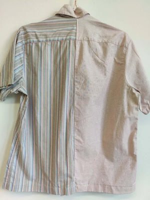 Upcycled Men's Pink Half and Half Shirt M/L