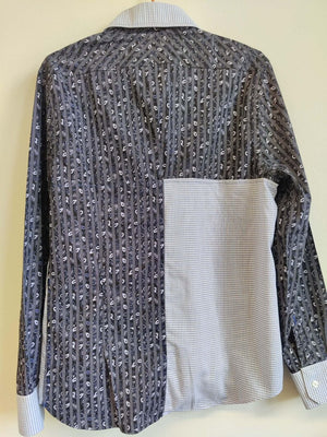 Upcycled Men's Blue Mash Up Shirt S/M