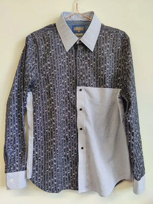 Upcycled Men's Blue Mash Up Shirt S/M