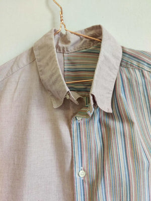 Upcycled Men's Pink Half and Half Shirt M/L