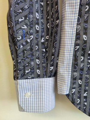 Upcycled Men's Blue Mash Up Shirt S/M