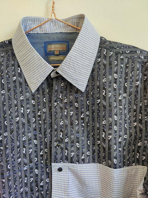 Upcycled Men's Blue Mash Up Shirt S/M