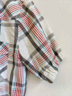 Upcycled Checked Short Sleeve Shirt M