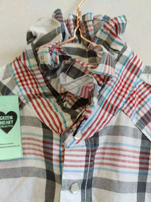 Upcycled Checked Short Sleeve Shirt M