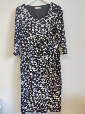 Planet Black and White Graphic Dress UK12