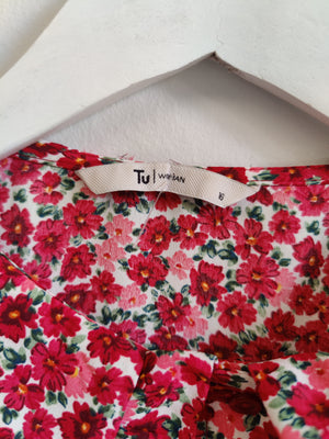 Tu Red Floral Blouse UK16