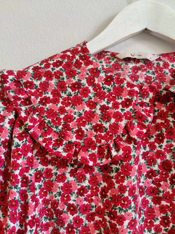 Tu Red Floral Blouse UK16