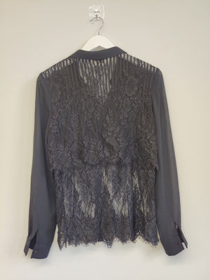 Warehouse Black Lace Blouse UK14