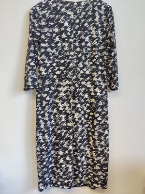 Planet Black and White Graphic Dress UK12