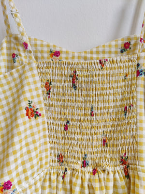 City Chic Yellow Gingham Dress UK20