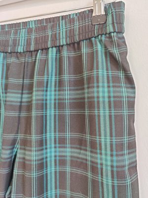 Collusion Black and Green  Checked Trousers UK6S