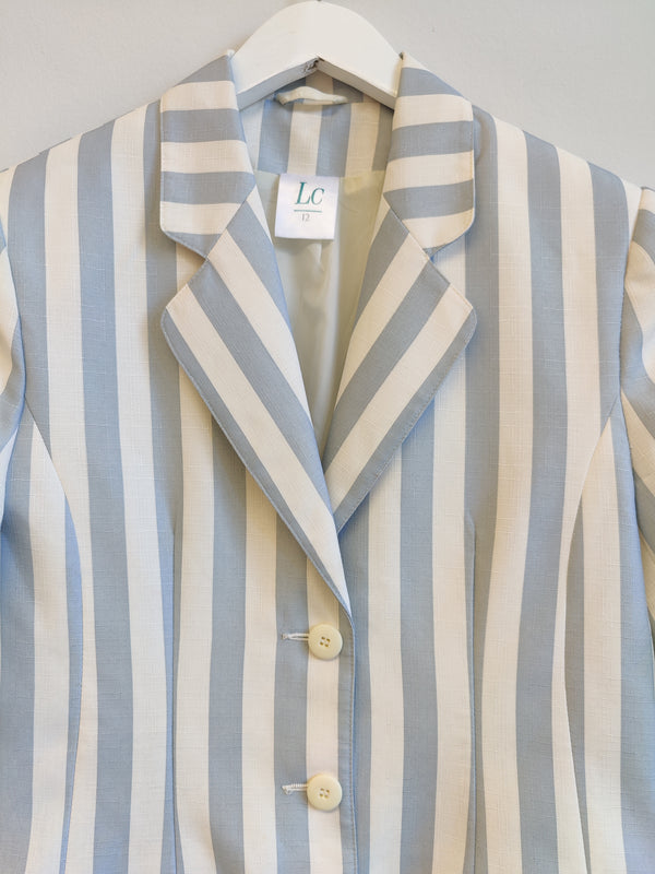 Vintage Littlewoods Blue Stripe Jacket UK12