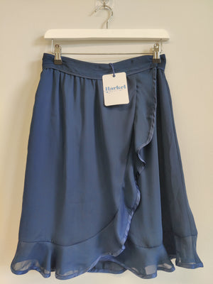 Harkel Navy Blue Wrap Skirt UK10