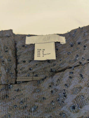 H&M Midnight Blue Textured Flared Skirt UK12
