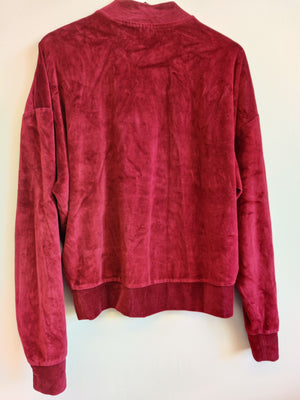 TopShop Burgundy Crushed Velour Top UK10