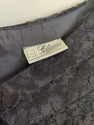 Vintage Debenhams Black Lace Dress UK14