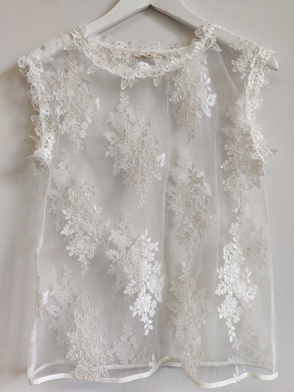 River Island Ivory Lace Top UK8